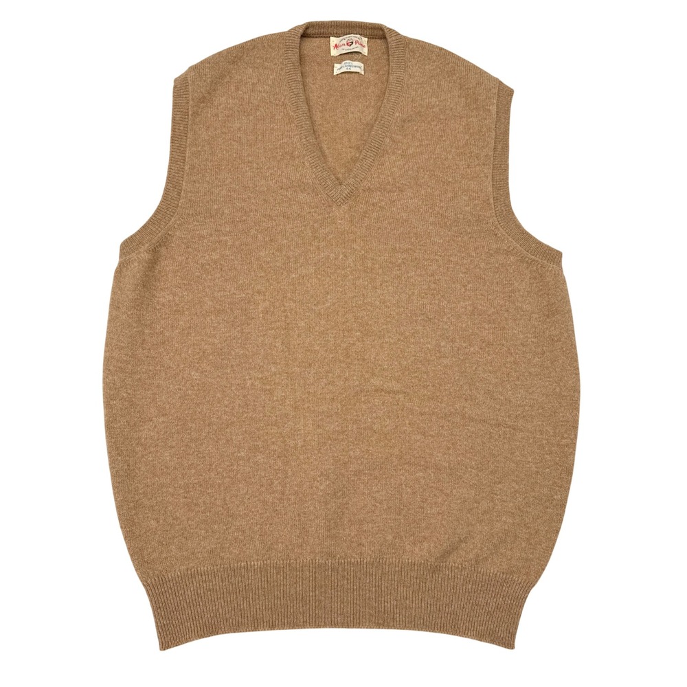 Vintage Alan Paine Sweater Vest Mens Size EU 44 / US Large Tan 100% Lambswool